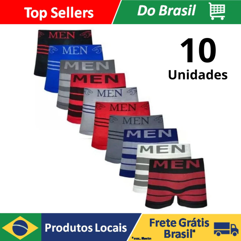 Conjunto com 10 Cuecas Box de Micro Fibra / Alta Qualidade e resistência