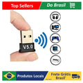 Adaptador E Receptor USB Bluetooth 5.0 Plug and play auto instalado