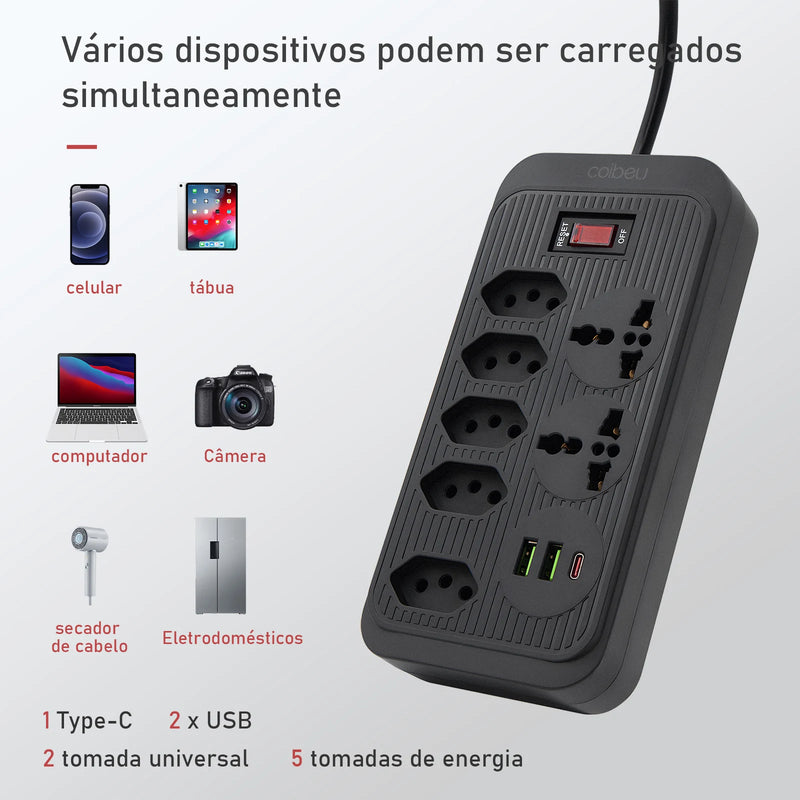 Extension Outlet, Line Filter, Power Extension, USB Socket, Plug, Water Plug, Brazil Line Filter, 100-220V,10A