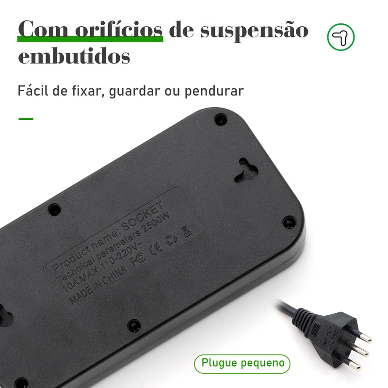 Extension Outlet, Line Filter, Power Extension, USB Socket, Plug, Water Plug, Brazil Line Filter, 100-220V,10A