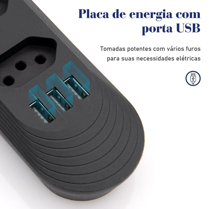 Extension Outlet, Line Filter, Power Extension, USB Socket, Plug, Water Plug, Brazil Line Filter, 100-220V,10A