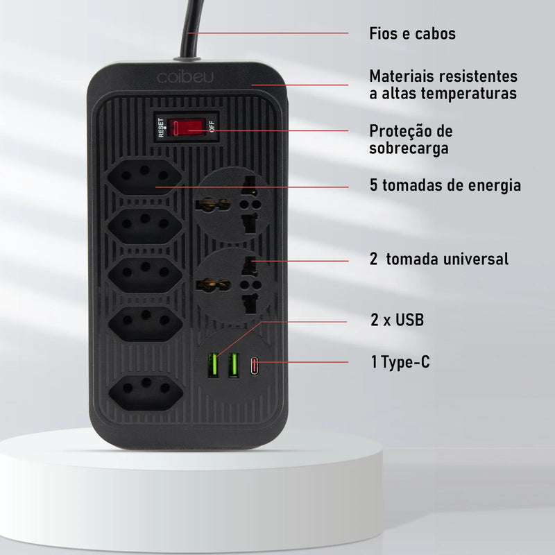 Extension Outlet, Line Filter, Power Extension, USB Socket, Plug, Water Plug, Brazil Line Filter, 100-220V,10A