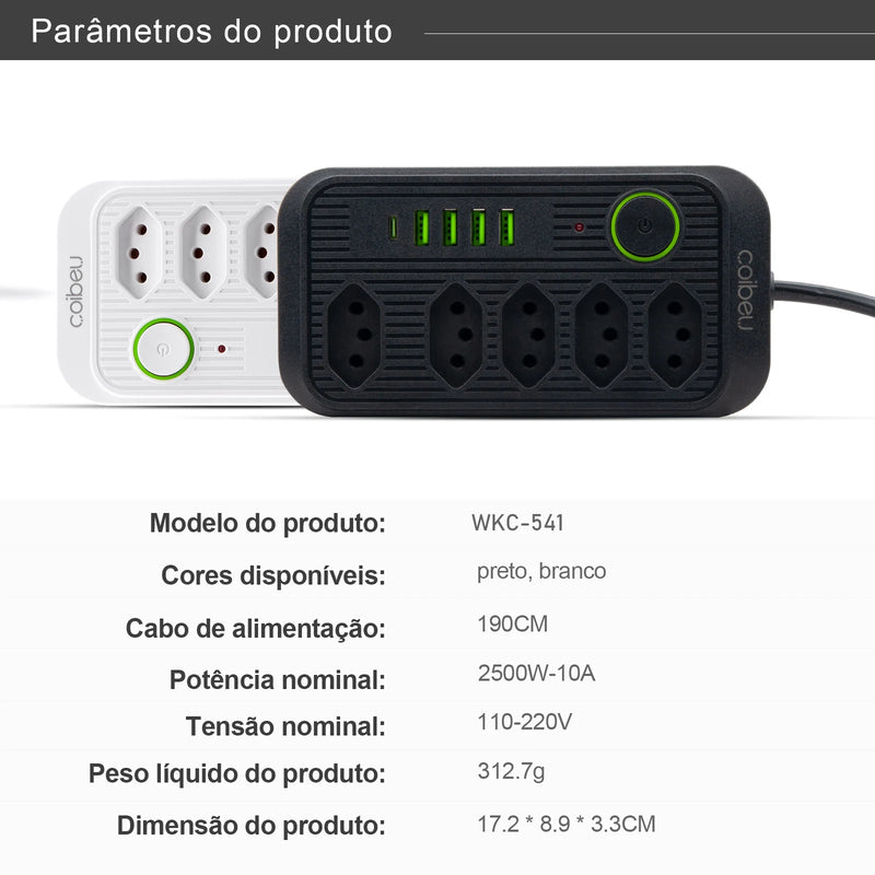 Extension Outlet, Line Filter, Power Extension, USB Socket, Plug, Water Plug, Brazil Line Filter, 100-220V,10A