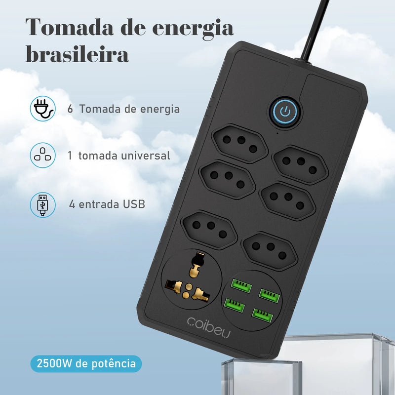 Extension Outlet, Line Filter, Power Extension, USB Socket, Plug, Water Plug, Brazil Line Filter, 100-220V,10A